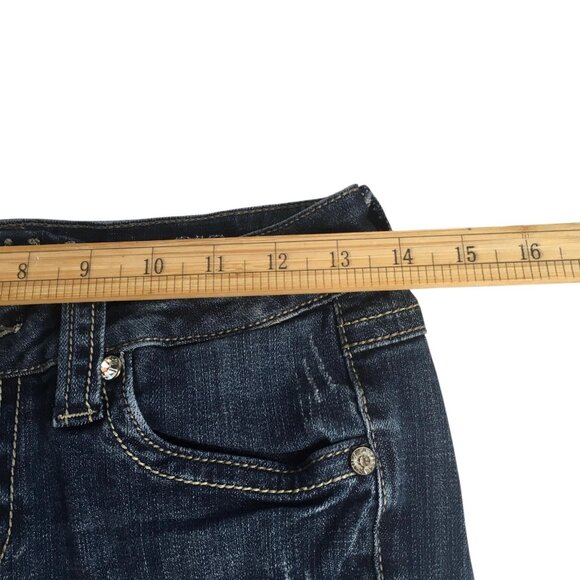 LA Idol Jeans Womens Size 5 Embellished Rhinestone Flap Pockets W29 L34 - Picture 12 of 16